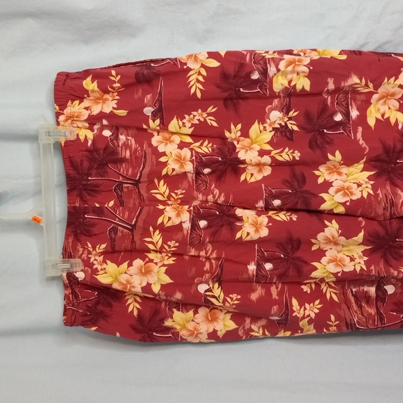 Tommy Bahama L Silk Blend Pants Floral Tropical Wide Leg Elastic Drawstring - Picture 12 of 14